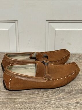 Aiden & Mason 'Luca” Brown Leather Suede Drivers Horsebit Buckles Men’s Size 8M